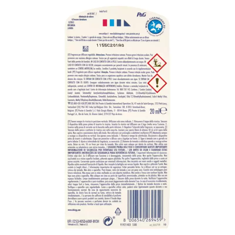 Ambi Pur 3Volution Lenor Lavanda Rezerva 20 ml Bax 9 buc.